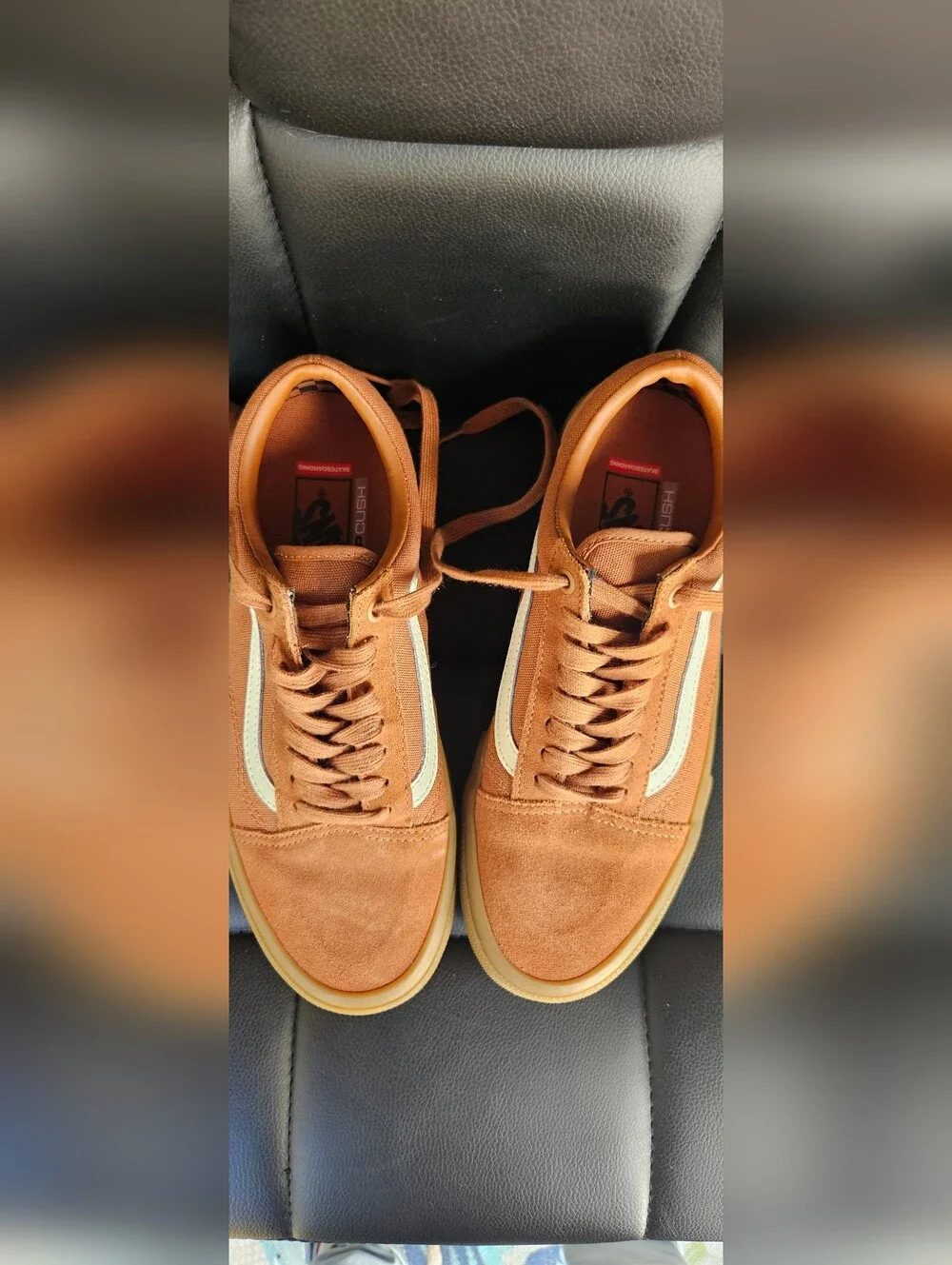 Vans Men's Tan Suede Old Skool Sneakers - Picture 6 of 9